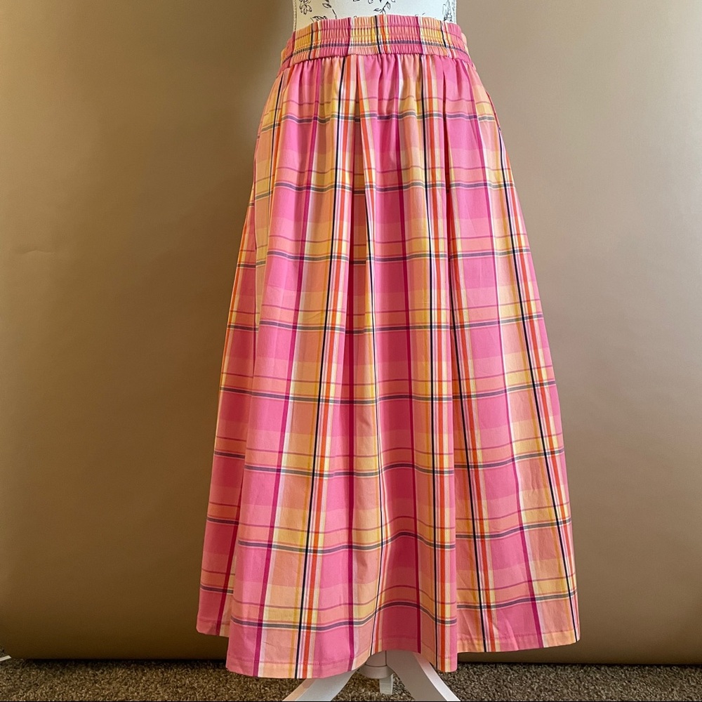 Vintage Plaid A Line Skirt (with pockets) small